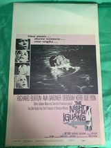 Night Of The Iguana 1964 Movie Poster Window Card 60s Horror Ava Gardner... - £35.10 GBP