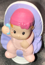 Fisher Price Little People Baby Pink Hat In Purple Chair Rare - $20.00