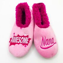Snoozies Women&#39;s Pink Awesome Nana Slippers Medium 7/8 - $12.86