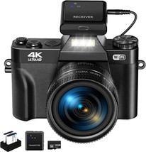 Digital Camera For Photography Vjianger 4K 48Mp Vlogging Camera For, W02 Black6 - £97.68 GBP