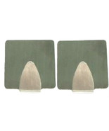 2 Stainless Steel Square HANGER HOOKS Self Adhesive 3/4&quot; Metal Hook WALL... - $15.13