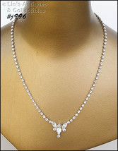 Signed Eisenberg Clear Rhinestone Necklace (#J996) - £99.91 GBP