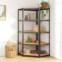 vidaXL 5-Layer Corner Shelf Anthracite Steel&amp;Engineered Wood - £280.92 GBP