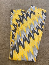 New Lu La Roe Os Leggings Yellow Gray Stripes Bolts Chevron One Size New #270 - £14.70 GBP
