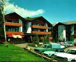 Alpenhof Lodge &amp; Sojourner Pensione Auto Teton Village Wyoming Wy Cromo - $5.07