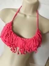 Victoria’s Secret Hot Pink Fringe Swim Triangle Bikini halter Bikini Sz ... - £11.66 GBP