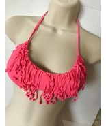 Victoria’s Secret Hot Pink Fringe Swim Triangle Bikini halter Bikini Sz ... - £11.68 GBP