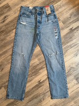 Levi&#39;s 501 Button Fly Distressed Men’s 29x30 Jeans Light Wash 0493 SEE PICS - $24.02