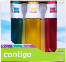 Contigo 24oz Jackson Water Bottles, 3 Pack (Seagoing, Marigold, Sangria) - $1,137.08 MXN