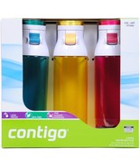Contigo 24oz Jackson Water Bottles, 3 Pack (Seagoing, Marigold, Sangria) - $82.30 CAD