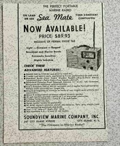 1947 Print Ad Sea Mate Portable Marine Radios Soundview Inc City Island,NY - £8.16 GBP