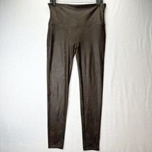 Spanx Leggings Womens 1X Faux Leather Snakeskin Brown Pull On Pants Slimming EUC - £26.57 GBP