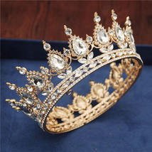 Crystal Vintage Royal Queen King Tiaras and Crowns Men/Women Pageant Prom Diadem - £23.50 GBP