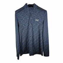 Under Armour Men&#39;s Long Sleeve Sweatshirt Heatgear Blue Medium Logo - $21.55