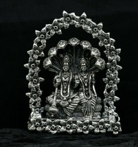 925 silver Hindu Laxmi Narayan statue, Figurine, puja article home templ... - $235.61