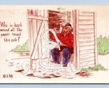 Outhouse Humor Paper Around Corn Cob UNP Kromecolor Chrome Postcard K13 - $3.91