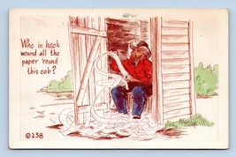 Outhouse Humor Paper Around Corn Cob UNP Kromecolor Chrome Postcard K13 - £3.12 GBP