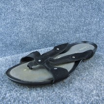 Clarks  Women Flip Flop Sandal Shoes Black Leather Size 9 Medium - £19.36 GBP