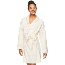 TAHARI Womens Corduroy Plush Robe - Corded Medium Ivory - £16.62 GBP