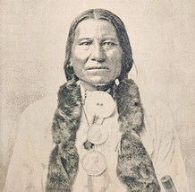 1891 White Ghost Head Chief Plate Print Victorian Indian Wars History F6H - $29.99