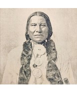 1891 White Ghost Head Chief Plate Print Victorian Indian Wars History F6H - $40.73 CAD