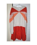 Vintg Gymboree Girls 14 Sweater Dress Colorful Geometric Red Skirt Retro... - $13.86