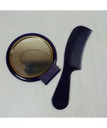 Vintage ESTEE LAUDER hair comb &amp; mirror small purse Travel Size blue gol... - $418.15 MXN