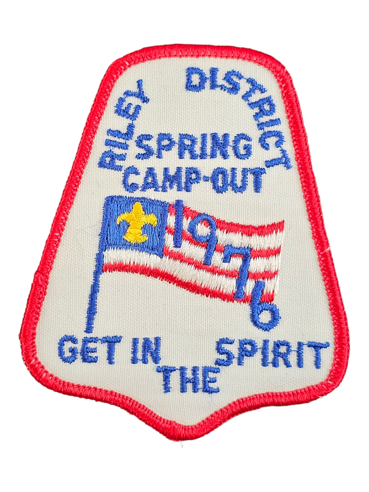 1976 Riley District Spring Camp-Out patch Get In The Spirit BSA Boy Scout - $3.91