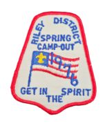 1976 Riley District Spring Camp-Out patch Get In The Spirit BSA Boy Scout - $3.91