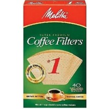 Melitta 40-Pack #1 Natural Brown Cone Coffee Filters - $6.76