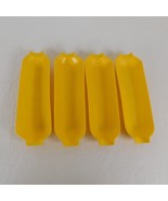 Corn on the Cob Serving Set Yellow Plastic Trays Lot of 4 Dishes NO SKEW... - £6.13 GBP