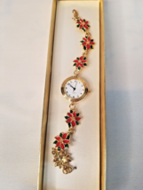 Christmas Holiday Brand New Poinsettia Watch Stainless Steel : Free Ship... - $36.66
