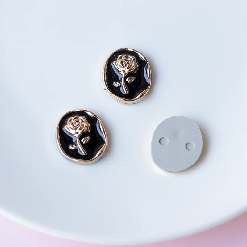 WFFNNKC 10Pcs Black Glitter Butterfly Flower Pearl Ornament DIY Garment -6 - €4,16 EUR
