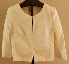 NWT Max Studio M Samantha Off White Suit Jacket Blazer Size L Cotton Blend - $24.74