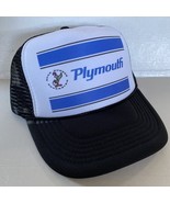 Vintage Plymouth Hat Road Runner Trucker Hat snapback Black Cap NASCAR - $15.57