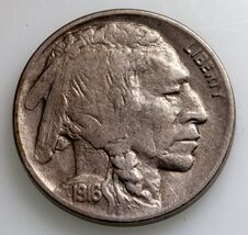 1916-D 5C Buffalo Nickel in Very Fine+ VF+ Condition, Natural Color, Ful... - €55,88 EUR