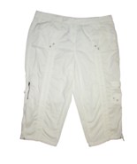 Style &amp; Co Womens Cargo Capri Pants Size 18 Midrise White 39x22 - £19.06 GBP