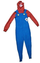 Nintendo Super Mario Bros Adult  Unisex Hooded Pajamas Costume One Piece Medium - £31.57 GBP