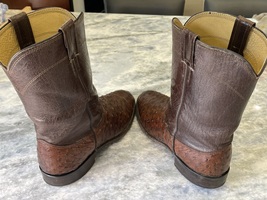 Cavender’s full quill Ostrich leather western cowboy boots, men’s size 10.5 D image 2