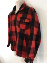 Woolrich Mens 46 Red Buffalo Plaid Vtg USA Made Zip Front Unlined Wool Jacket - £38.77 GBP