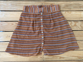 Skylar + Madison Women’s Button Front Mini Skirt Size M Burnt Orange Stripe H6 - £21.29 GBP