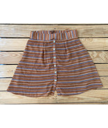 Skylar + Madison Women’s Button Front Mini Skirt Size M Burnt Orange Str... - £20.94 GBP