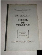 Caterpillar Cat Diesel D8 Tractor Operators Instructions Manual - £14.04 GBP