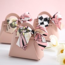 5/10/30Pcs Leather Gift Bag With Scarf For Wedding Party Easter Decoration Baby  - £62.18 GBP