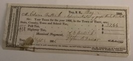 Poll Highway Tax Receipt Hand Signed Stephen B Farrar Troy NH 1866 E But... - $37.01