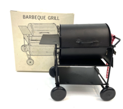 Vintage Miniature Dollhouse Barbeque Grill Outdoor BBQ Black Metal Taiwan  - £7.47 GBP