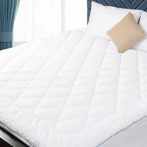 Mattress Pad Cotton Quilted Bed Matress Cover Deep Pocket Noiseless &amp; Breathable - £45.29 GBP+