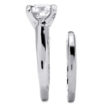 PalmBeach Jewelry 3 TCW Cubic Zirconia Bridal Set Platinum-plated Silver - £47.81 GBP