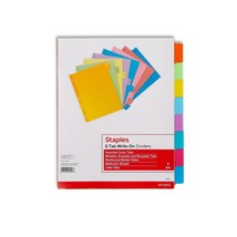Staples Large Tabs Blank Paper Dividers 8-Tab Multicolor (13513/23181) 4... - £11.76 GBP