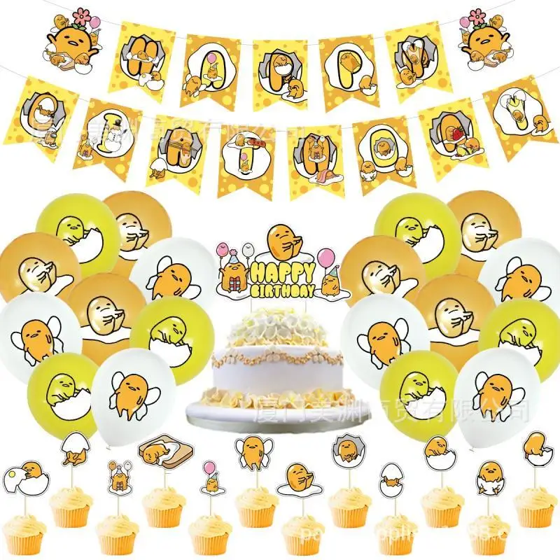 Sanrio Party Decoration Set Anime Gudetama Children Birthday Supplies Balloon - £10.12 GBP+